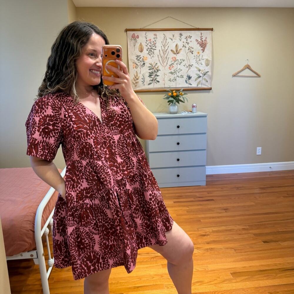 ALC Pink Floral Cotton Mini Dress 4 - Picture 2 of 14